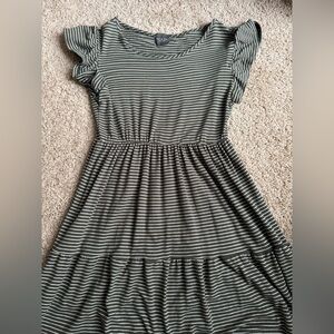 Striped Green and White Dress